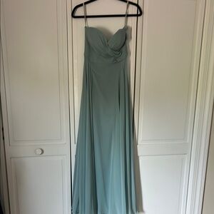 Jenny Yoo Green Spaghetti Strap Sweetheart Gown